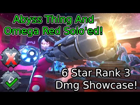 6 Star Rank 3 Omega Sentinel Damage Showcase! (With And Without Suicides) Abyss Thing Solo! | MCOC