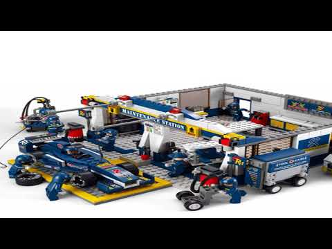 Видео обзор Конструктор SLUBAN 'Автогонки' Станция обслуживания, 741 деталь