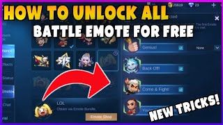 HOW TO UNLOCK ALL BATTLE EMOTE FOR FREE IN MOBILE LEGENDS
