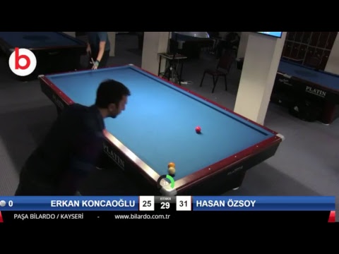 ERKAN KONCAOĞLU & HASAN ÖZSOY Bilardo Maçı - KAYSERİ MASTERLAR  3 BANT TURNUVASI-YARI FİNAL