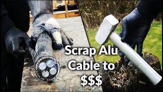 Aluminum Power Cable to Solid Sledge Hammer