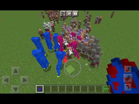 10 huggy wuggy vs 200 villager  huggy wuggy pvp villager