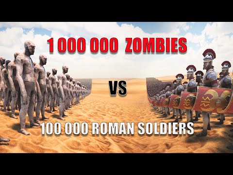 1,000,000 ZOMBIES vs 100,000 ROMAN SOLDIERS. Who will win this battle? Let's see! UEBS2 Crazy Battle
