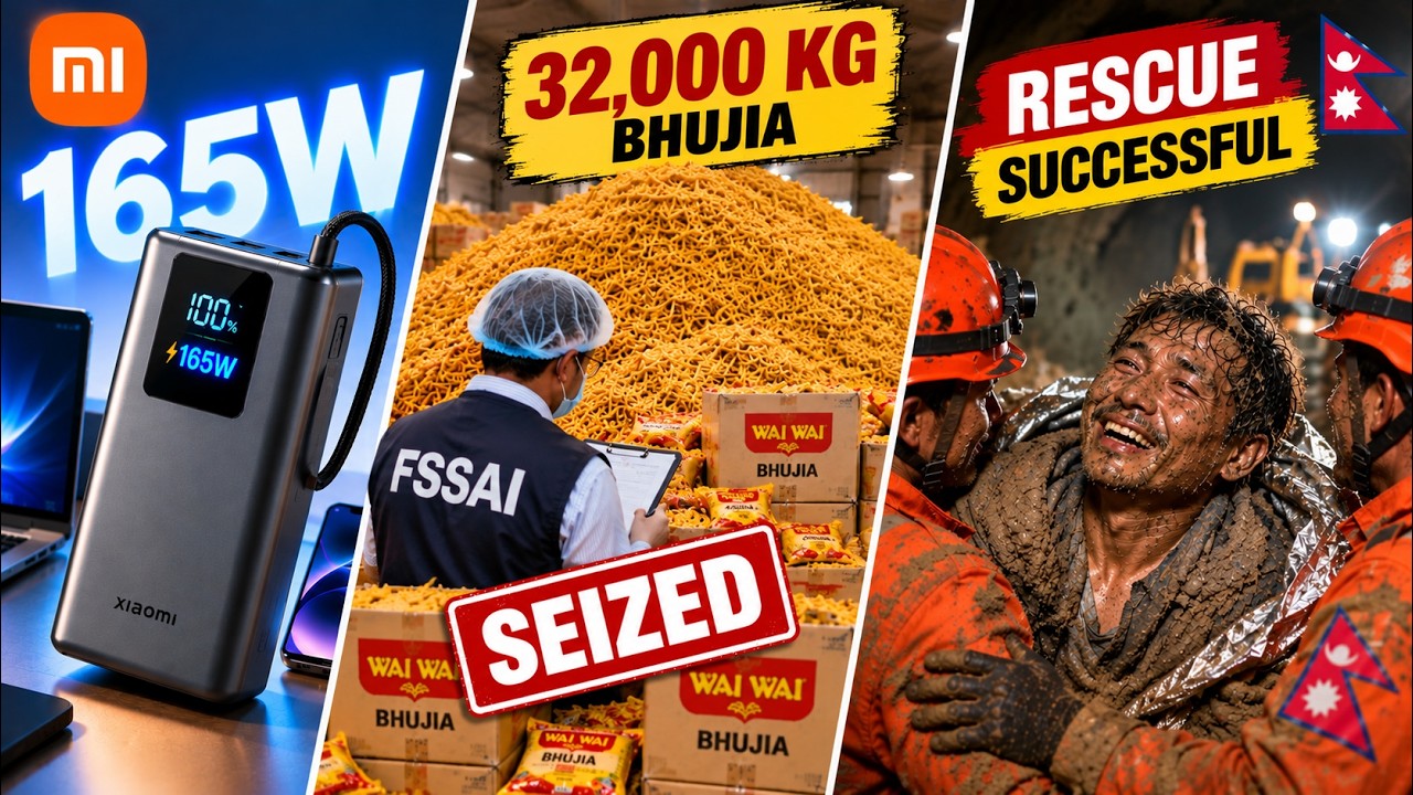 Xiaomi 165W Power Bank, 32,000KG Bhujia Seized, Nepal Worker Rescued After 9 Days