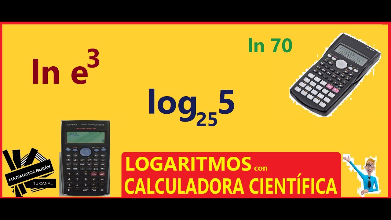 LOGARITMOS con CALCULADORA CIENTÍFICA (paso a paso). Cómo poner logaritmo natural en la calculadora.