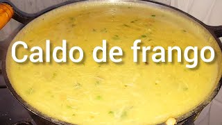 CALDO DE FRANGO COM MANDIOCA  PARA 25 PESSOAS - Receita simples, fácil e fica deliciosa