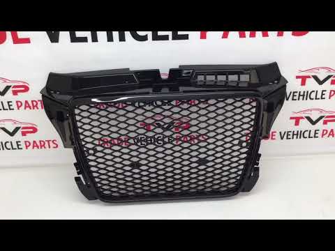 Fits Audi A3 S3 2008-2012 Front Main Grille Gloss Black Honeycomb Sport Badgeless video