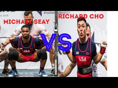 Michael Seay vs Richard Cho @ Men Jr, 74 kg IPF World Classic Powerlifting Championships 2019