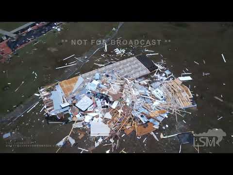 12-14-2022 Quitman, MS - Tornado Damage - Destroyed Mobile Home - Clean Up - Drone