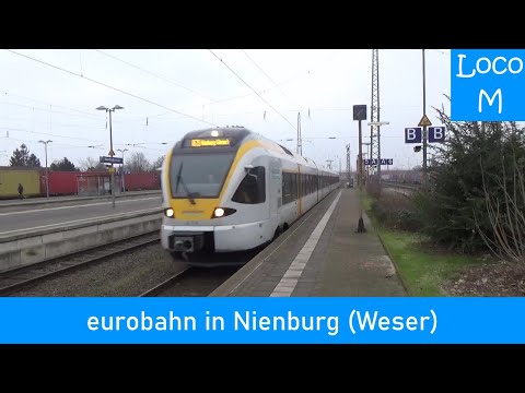 DB IC und Eurobahn RE78 in Nienburg (Weser)
