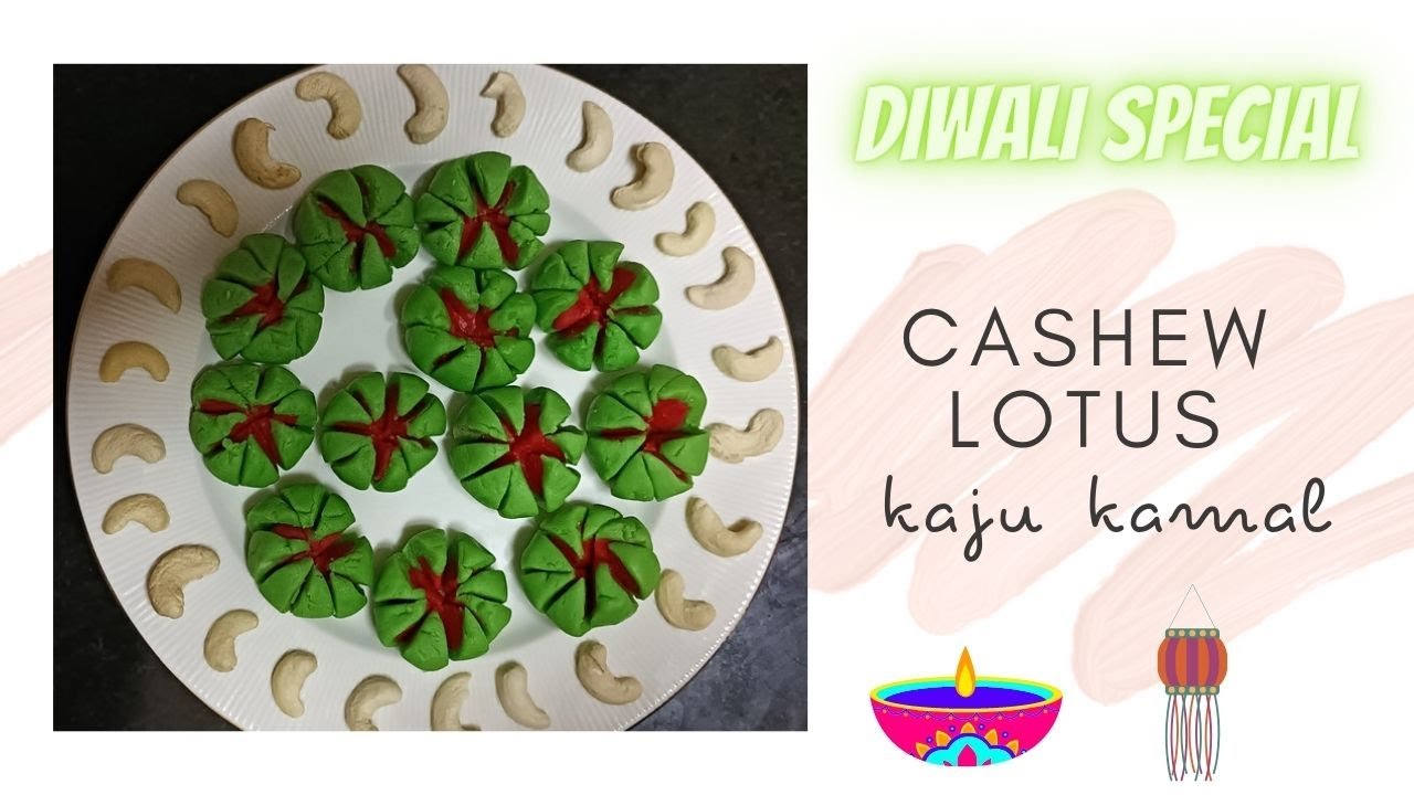 Kaju Lotus Sweet Recipe 😋/ Cashew Lotus Sweet/ Kaju Katli Lotus/Kaju Kamal/Ruchi Maduram