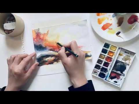 Watercolour Tutorial - Study of a J.M.W Tuner's Landscape.