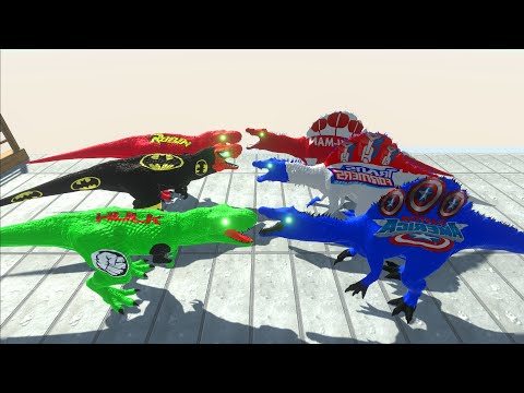 CAPTAIN AMERICA & TRANSFORMER & OMNI MAN SPINOSAURUS DEATH CLIMB - Animal Revolt Battle Simulator