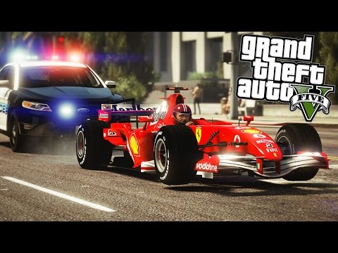 F1 Ferrari Runs from Cops in GTA 5!!