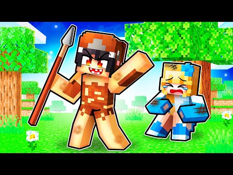 Playing Minecraft as a PROTECTIVE CAVEMAN DINOSAUR!