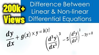 Difference between linear and nonlinear Differential Equation|Linear verses nonlinear DE