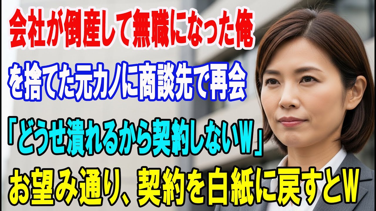 【朗読スカッと人気動画まとめ】会社が倒産して無職になった俺を捨てた元カノに再会「どうせ潰れる?