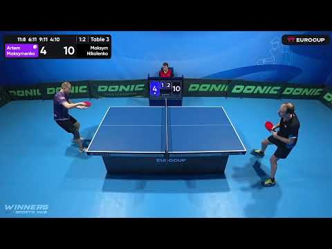 09:55 Artem Maksymenko 1  - 3 Maksym Nikolenko 15.04.2023 TT Euro.Cup Ukraine Master