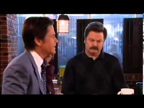 Ron finds himself at lunch with Chris (Parks and Recreation)
