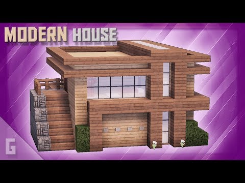 EPIC WOODEN Modern House Build in Minecraft!