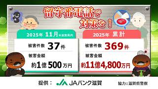 特殊詐欺！滋賀県内 2025年11月の被害状況