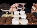 ASMR Cookies Creme Ice Cream Oreo Cookie Sandwich Magnum Cookie Duet Twix Mochi Eating Sounds