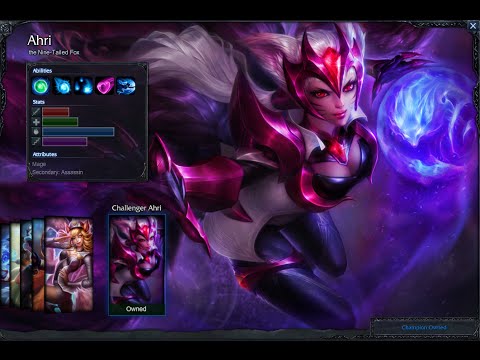 Challenger Ahri Skin Spotlight Gameplay 1080p HD League Of Legends