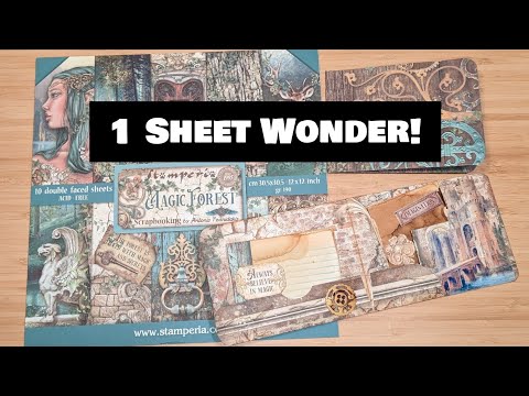 Chop It Up! Stamperia Magic Forest | Easy Folio With 1 Sheet of 12 x 12 Patterned Paper