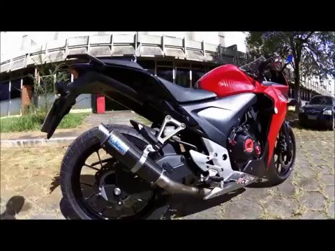 CBR500R LL70 - Escarlate com pintura nova + Escape Leo Vince Carbon - 2016.04