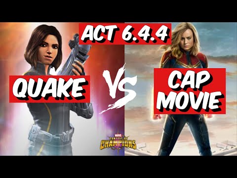 Act 6.4.4 Quake vs Cap Marvel Movie 1 shot | Marvel Contest of Champions (MCOC)