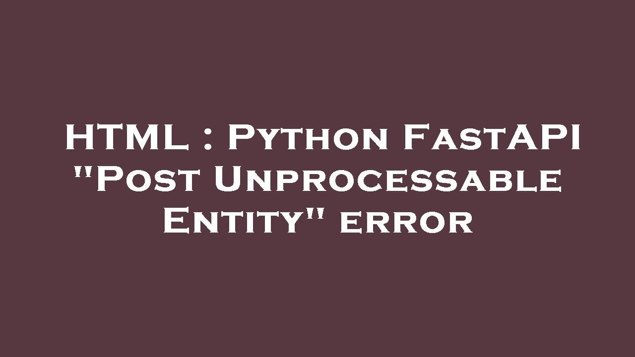 HTML : Python FastAPI 
