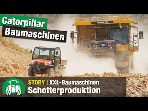 Unterwegs im Steinbruch | Caterpillar Muldenkipper & Bagger | Kubota RTV X-1110 | Schotterwerk Mayer
