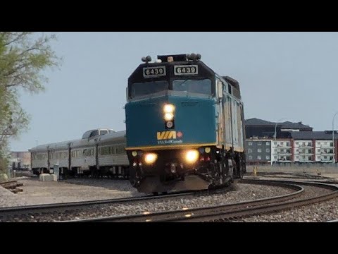 VIA Rail F40PH's on 693 West at Portage Junction - 05/16/2023