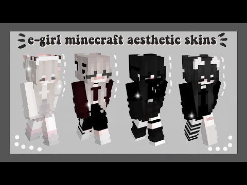 e-girl aesthetic minecraft skins w/ download links 🖤⛓️  ‧͙⁺˚*･༓☾