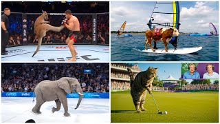 Cute Animals Compete in Sports!  😸🐶🐘 (Yes, Really)