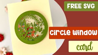 Tuesday Template: Circle Window Card or Christmas Ornament Card Tutorial Free SVG