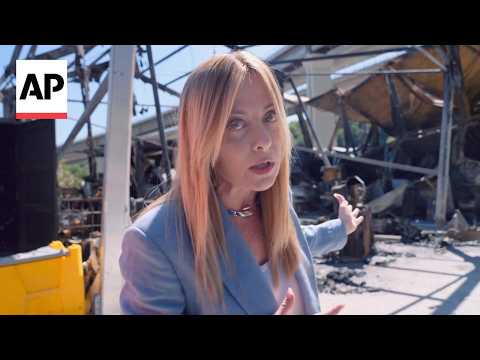 Video Thumbnail: Meloni visits high-speed rail site after violent clashes between protesters and police