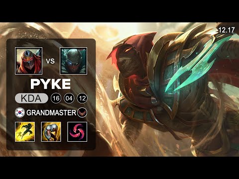Pyke vs Zed Mid - KR Grandmaster - Patch 12.17 Season 12