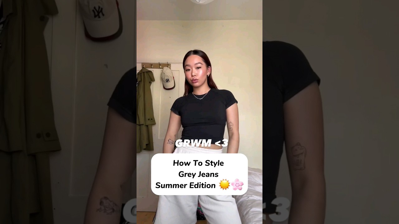 How To Style Grey Jeans Summer Edition ☀️🥰 #outfitideas #outfit #fashion #fashiontrends