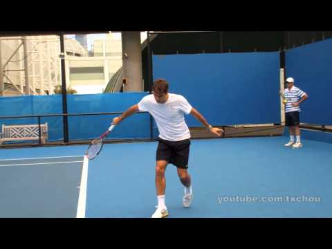 Roger Federer - Slow Motion Slice Backhand in High Definition, Australian Open 2011