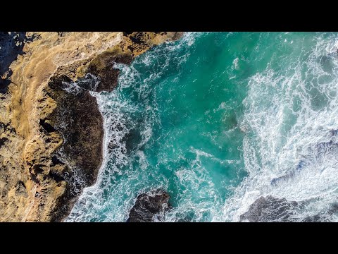 Aerial footage of Portsea surf and sand