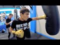 MURODJON AKHMADALIEV IS A BEAST!  BLASTING HEAVY BAG & WORKING DEFENSE AHEAD OF FIGHT