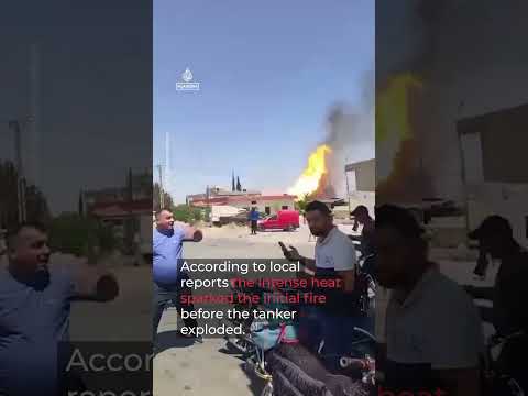 Gas tanker explodes in fire near army barracks in Lebanon