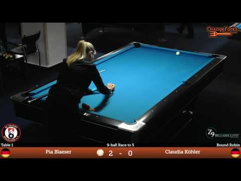 Pia Blaeser v Claudia Köhler | Round Robin | Ladies GP 9-ball 2017 | BC Colours Düsseldorf