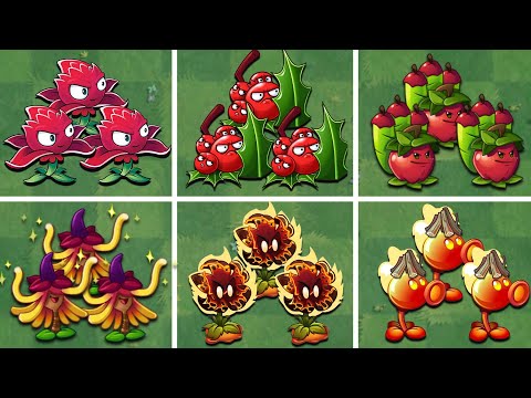Random 6 Best Red Plants Battlez - Who Will Win ?  PvZ 2 Team Plant Vs Team Plant