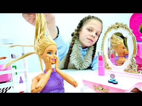 Игры с куклами - Барби и СПА уход. Салон красоты Барби - куклы и игрушки для девочек