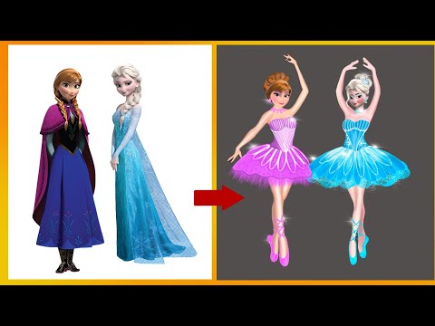 Frozen: Elsa Anna Glow Up Into Ballet Actress, Disney princess transformation, creative art