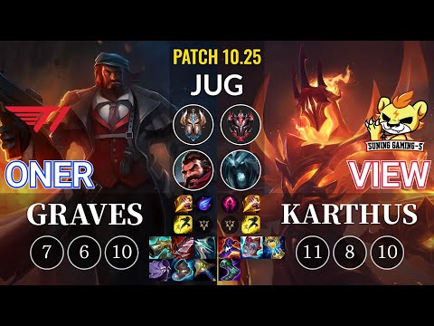 T1 Oner Graves vs SG-S View Karthus Jungle - KR Patch 10.25