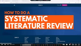 How to Do a Systematic Review | Systematic Literature Review Tutorial