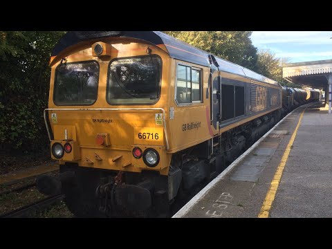 GBRF 66716+66719 Arrive And Storm Out Of Faversham Working 3W74 RHTT 13/10/18